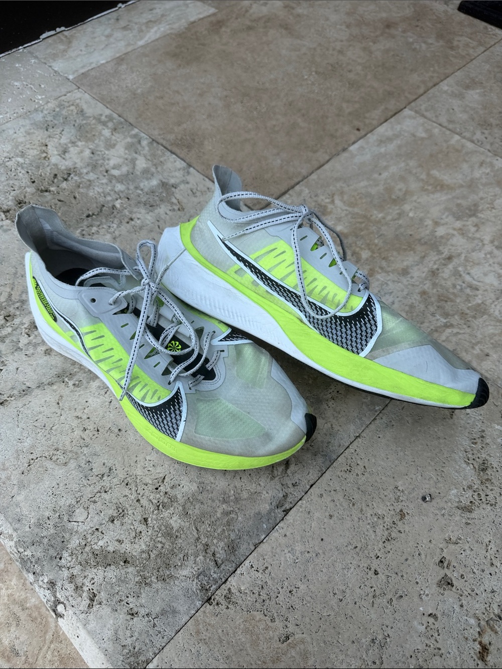 Nike Zoom Gravity Running Shoes in Volt and Light Gray